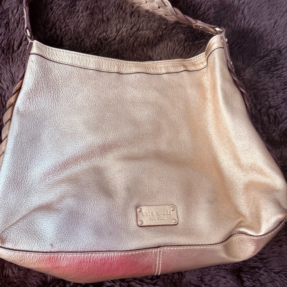 Elegant Kate Spade NY Gold Leather Tote Bag